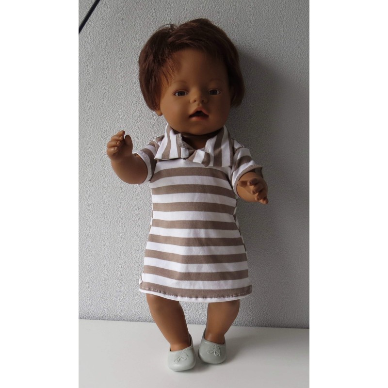 polojurk bruin streep baby born 43cm