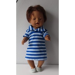 polojurk blauw blauw gestreept baby born 43cm