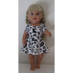 sportievejurk zwart konijnen baby born 43cm