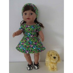 sportievejurk panda baby born 43cm
