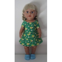 sportievejurk groen citroenen baby born 43cm