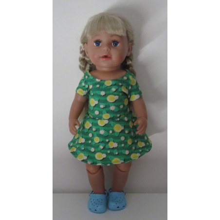 sportievejurk groen citroenen baby born 43cm