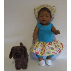 trendyjurk setje geel baby born 43cm