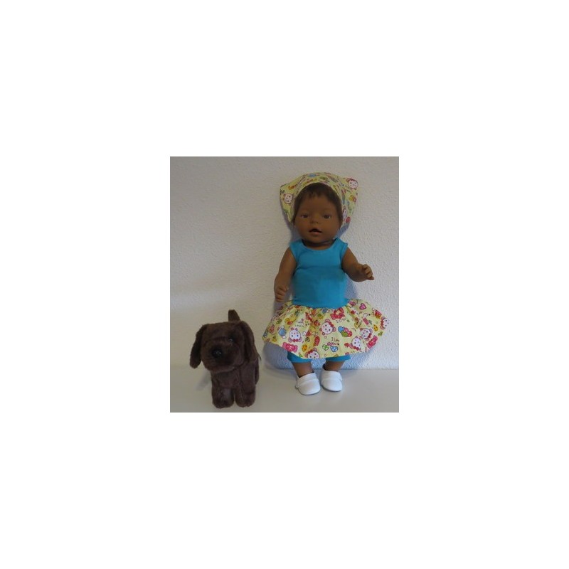 trendyjurk setje geel baby born 43cm