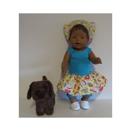 trendyjurk setje geel baby born 43cm