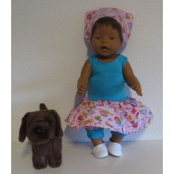 trendyjurk setje roze  baby born 43cm