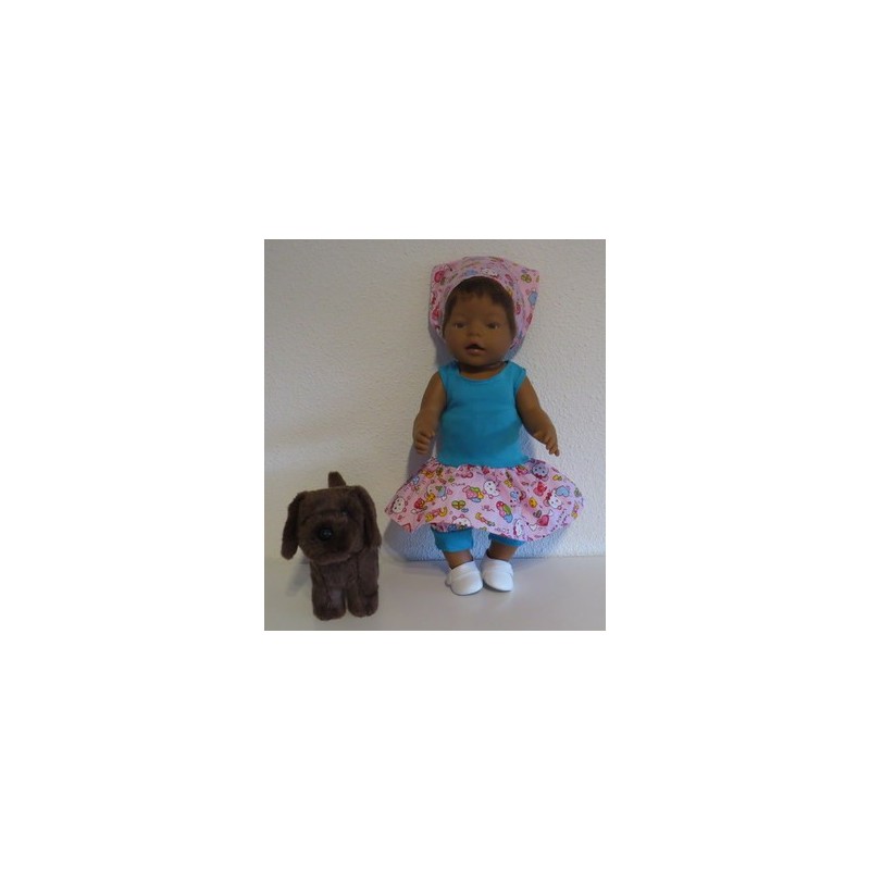 trendyjurk setje roze  baby born 43cm