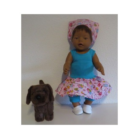 trendyjurk setje roze  baby born 43cm