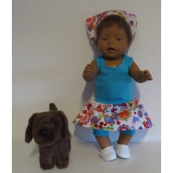trendyjurk setje wit vlinders en bloemen  baby born 43cm