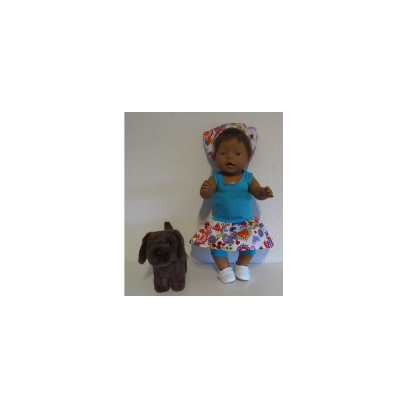 trendyjurk setje wit vlinders en bloemen  baby born 43cm