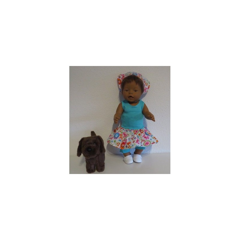 trendyjurk setje wit meisje  baby born 43cm