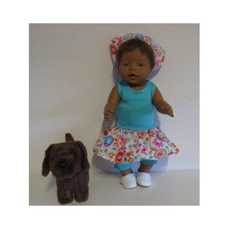 trendyjurk setje wit meisje  baby born 43cm
