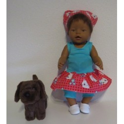 trendyjurk setje roze kat  baby born 43cm