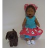 trendyjurk setje roze kat  baby born 43cm