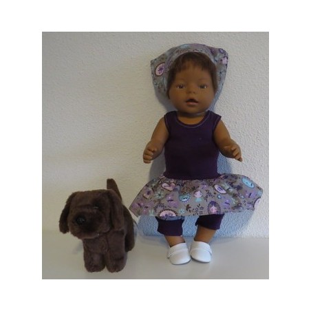 trendyjurk setje grijs meisje baby born 43cm