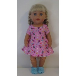 sportievejurk roze trollz baby born 43cm