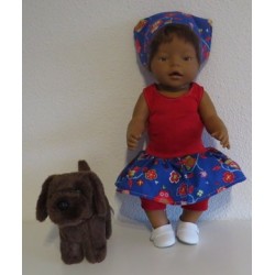trendyjurk setje blauw uilen baby born 43cm