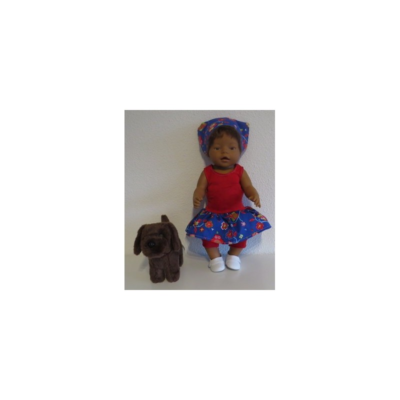 trendyjurk setje blauw uilen baby born 43cm
