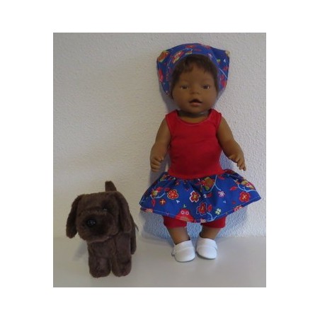 trendyjurk setje blauw uilen baby born 43cm