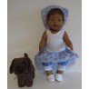 trendyjurk setje blauw roosjes baby born 43cm