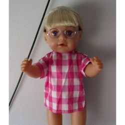 shirtje roze geruit baby born 43cm