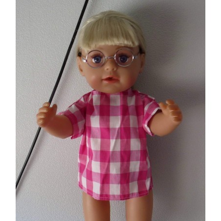 shirtje roze geruit baby born 43cm