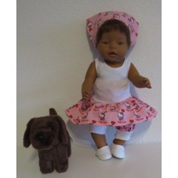 trendyjurk setje hello kitty  baby born 43cm