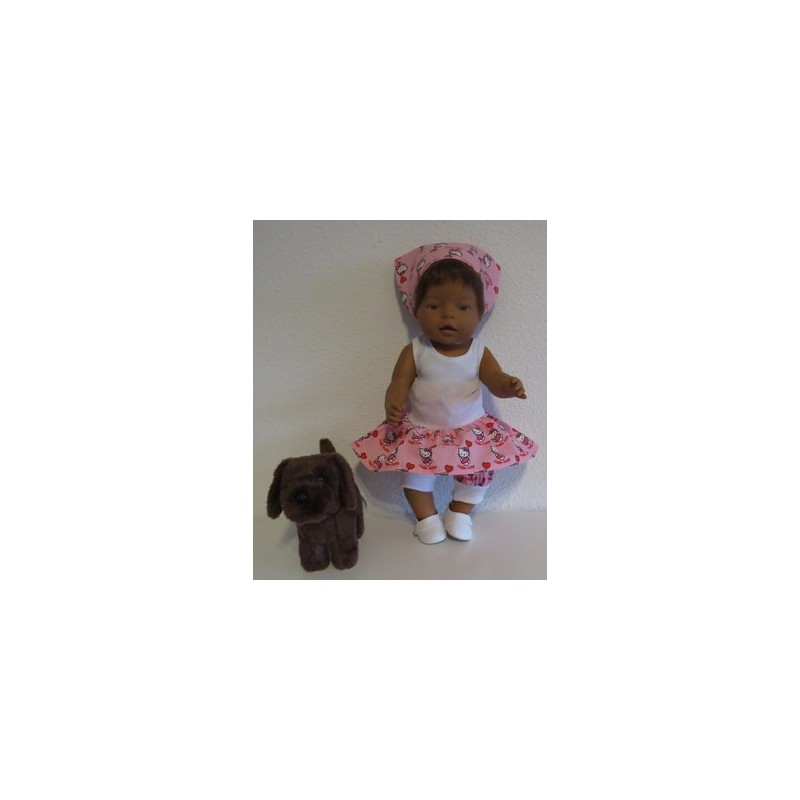 trendyjurk setje hello kitty  baby born 43cm