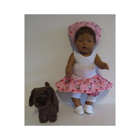 trendyjurk setje hello kitty  baby born 43cm