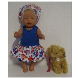 trendyjurk setje blauw vissen baby born 43cm