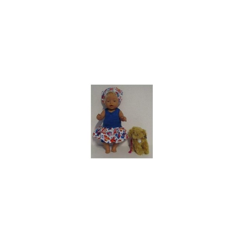 trendyjurk setje blauw vissen baby born 43cm