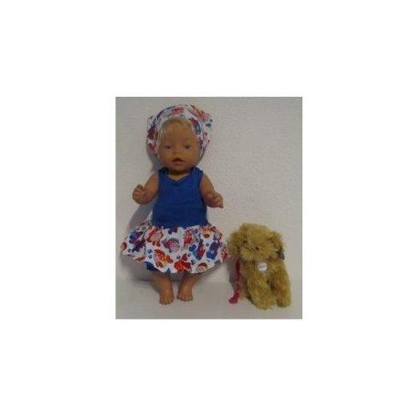 trendyjurk setje blauw vissen baby born 43cm