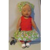 trendyjurk setje groen dieren  baby born 43cm
