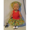trendyjurk setje groen bloemen baby born 43cm