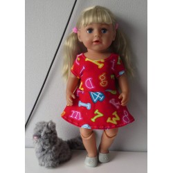 sportievejurk rood cijfers baby born 43cm
