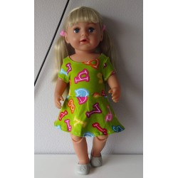 sportievejurk groen cijfers baby born 43cm