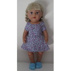 sportievejurk blauw panter print baby born 43cm