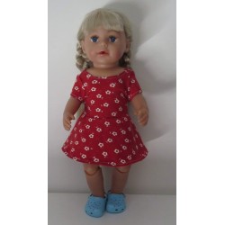 sportievejurk rood gebloemd baby born 43cm
