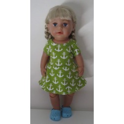 sportievejurk groen ankers baby born 43cm