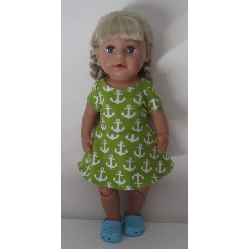 sportievejurk groen ankers baby born 43cm