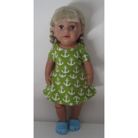 sportievejurk groen ankers baby born 43cm