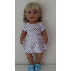 sportievejurk met zwarte stippen baby born 43cm