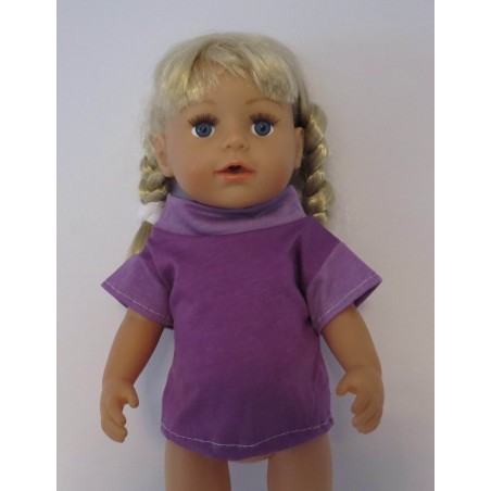 shirtje lila gevlamd nr 2 baby born 43cm