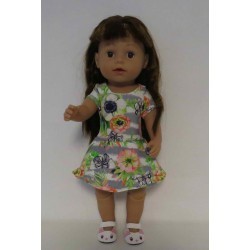 sportievejurk grijs vlinders  baby born 43cm
