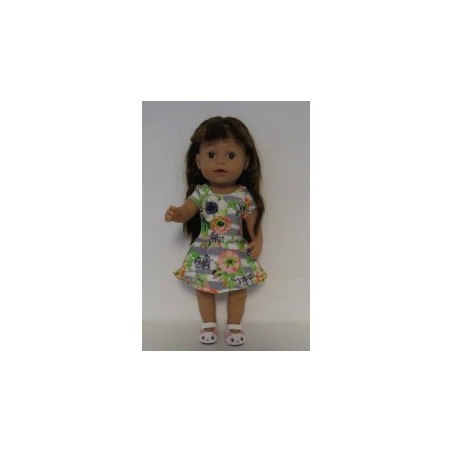 sportievejurk grijs vlinders  baby born 43cm