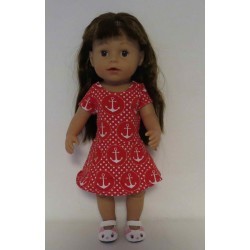 sportievejurk rood ankers baby born 43cm