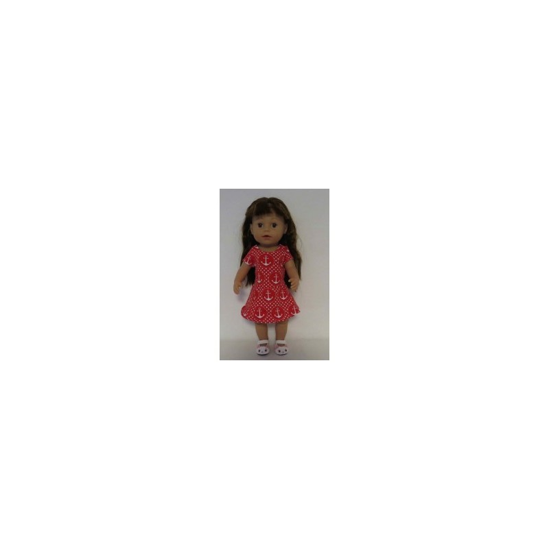sportievejurk rood ankers baby born 43cm