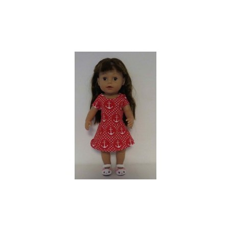 sportievejurk rood ankers baby born 43cm
