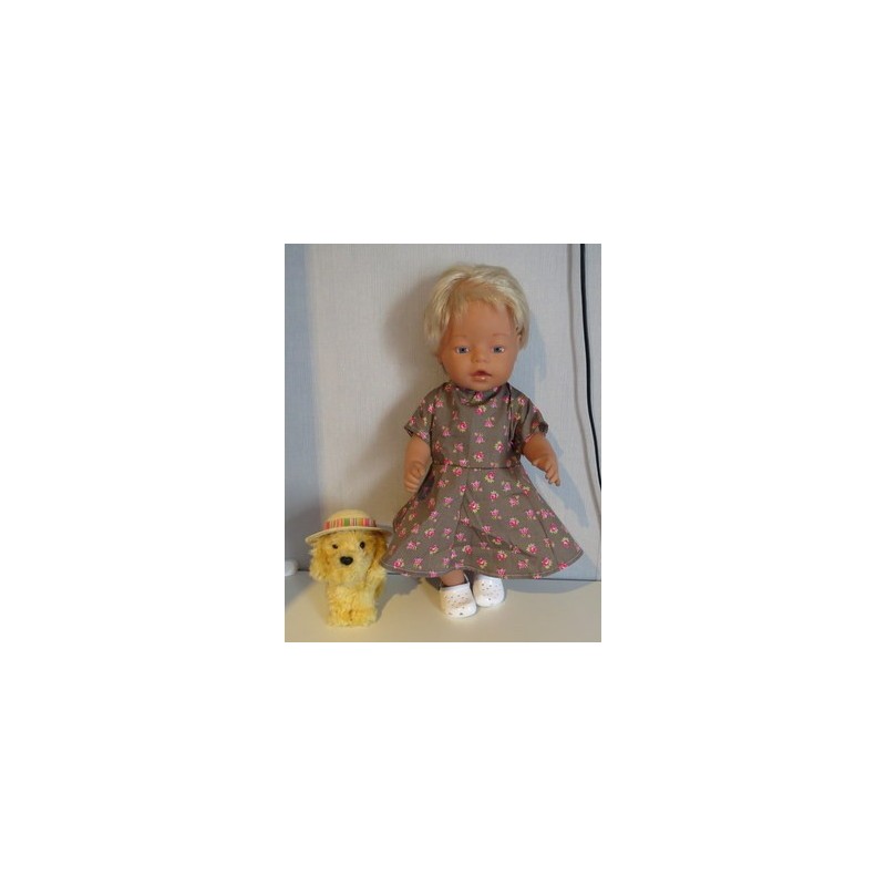 bloemjurk bruin roosjes baby born 43cm