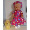 bloemjurk hard roze vogels baby born 43cm